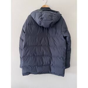 Eddie Bauer Mens Down Puffer Jacket Full Zip Hooded Black Parka Coat Sz M *READ*